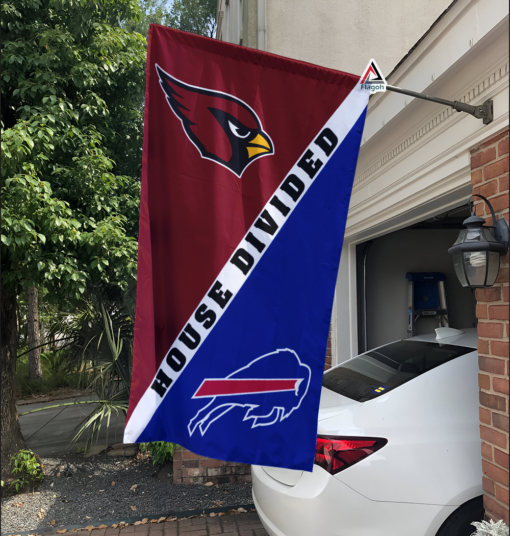 Cardinals vs Bills House Divided Flag, NFL House Divided Flag