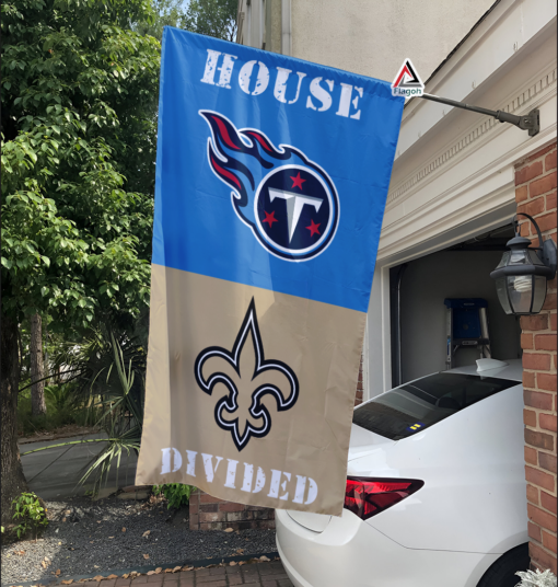 Titans vs Saints House Divided Flag, NFL House Divided Flag