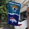 Jacksonville Jaguars vs Denver Broncos House Divided Flag, NFL House Divided Flag