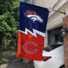 Denver Broncos vs Chicago Bears House Divided Flag, NFL House Divided Flag