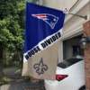 New England Patriots vs New Orleans Saints House Divided Flag, NFL House Divided Flag