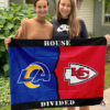 Los Angeles Rams vs Kansas City Chiefs House Divided Flag, NFL House Divided Flag