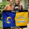 Los Angeles Rams vs Los Angeles Chargers House Divided Flag, NFL House Divided Flag