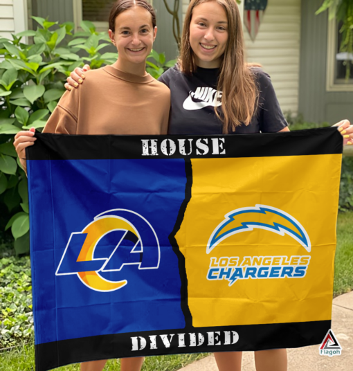 Rams vs Chargers House Divided Flag, NFL House Divided Flag
