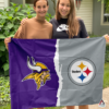 Minnesota Vikings vs Pittsburgh Steelers House Divided Flag, NFL House Divided Flag