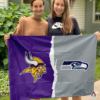 Minnesota Vikings vs Seattle Seahawks House Divided Flag, NFL House Divided Flag