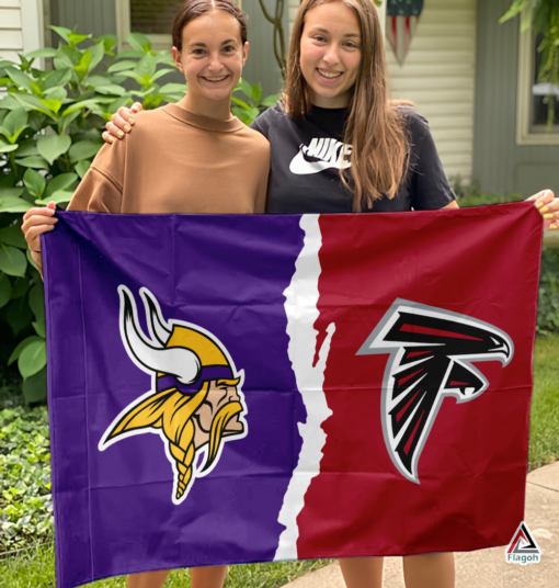 Vikings vs Falcons House Divided Flag, NFL House Divided Flag