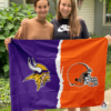 Minnesota Vikings vs Cleveland Browns House Divided Flag, NFL House Divided Flag