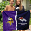 Minnesota Vikings vs Denver Broncos House Divided Flag, NFL House Divided Flag