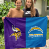 Minnesota Vikings vs Los Angeles Chargers House Divided Flag, NFL House Divided Flag