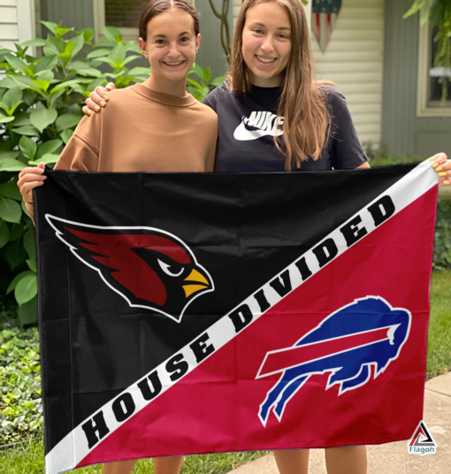 Cardinals vs Bills House Divided Flag, NFL House Divided Flag