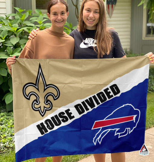 Saints vs Bills House Divided Flag, NFL House Divided Flag