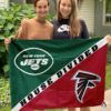 New York Jets vs Atlanta Falcons House Divided Flag, NFL House Divided Flag