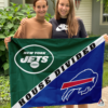 New York Jets vs Buffalo Bills House Divided Flag, NFL House Divided Flag