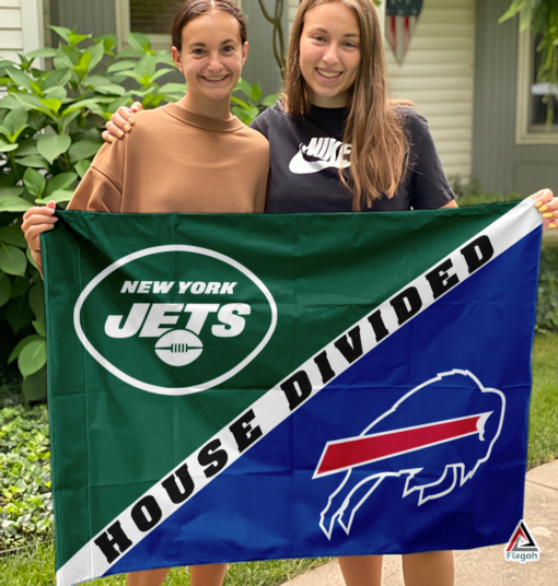 Jets vs Bills House Divided Flag, NFL House Divided Flag