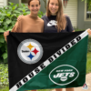 Pittsburgh Steelers vs New York Jets House Divided Flag, NFL House Divided Flag
