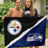 Pittsburgh Steelers vs Seattle Seahawks House Divided Flag, NFL House Divided Flag