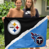 Pittsburgh Steelers vs Tennessee Titans House Divided Flag, NFL House Divided Flag