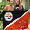 Pittsburgh Steelers vs Chicago Bears House Divided Flag, NFL House Divided Flag