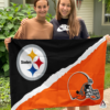 Pittsburgh Steelers vs Cleveland Browns House Divided Flag, NFL House Divided Flag
