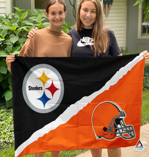 Steelers vs Browns House Divided Flag, NFL House Divided Flag