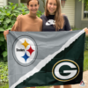 Pittsburgh Steelers vs Green Bay Packers House Divided Flag, NFL House Divided Flag