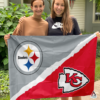 Pittsburgh Steelers vs Kansas City Chiefs House Divided Flag, NFL House Divided Flag