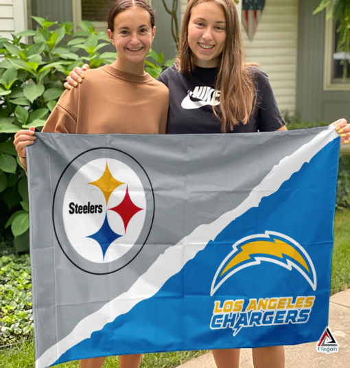 Steelers vs Chargers House Divided Flag, NFL House Divided Flag