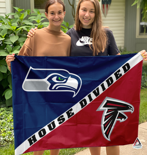 Seahawks vs Falcons House Divided Flag, NFL House Divided Flag