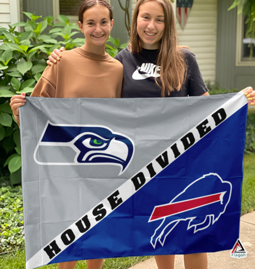 Seahawks vs Bills House Divided Flag, NFL House Divided Flag