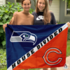 Seattle Seahawks vs Chicago Bears House Divided Flag, NFL House Divided Flag
