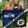 Seattle Seahawks vs Green Bay Packers House Divided Flag, NFL House Divided Flag