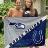Seattle Seahawks vs Indianapolis Colts House Divided Flag, NFL House Divided Flag