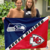 Seattle Seahawks vs Kansas City Chiefs House Divided Flag, NFL House Divided Flag