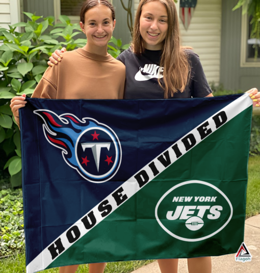 Titans vs Jets House Divided Flag, NFL House Divided Flag