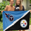 Tennessee Titans vs Pittsburgh Steelers House Divided Flag, NFL House Divided Flag