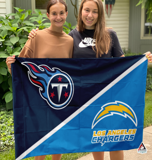 Titans vs Chargers House Divided Flag, NFL House Divided Flag