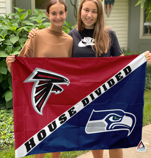 Falcons vs Seahawks House Divided Flag, NFL House Divided Flag