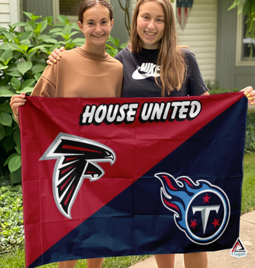 Falcons vs Titans House Divided Flag, NFL House Divided Flag