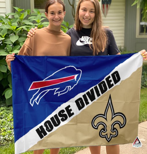 Bills vs Saints House Divided Flag, NFL House Divided Flag