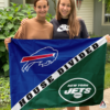 Buffalo Bills vs New York Jets House Divided Flag, NFL House Divided Flag