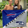 Buffalo Bills vs Seattle Seahawks House Divided Flag, NFL House Divided Flag