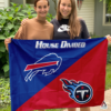 Buffalo Bills vs Tennessee Titans House Divided Flag, NFL House Divided Flag