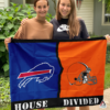 Buffalo Bills vs Cleveland Browns House Divided Flag, NFL House Divided Flag