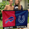 Buffalo Bills vs Indianapolis Colts House Divided Flag, NFL House Divided Flag