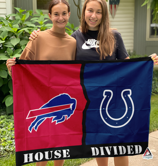 Bills vs Colts House Divided Flag, NFL House Divided Flag