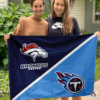 Denver Broncos vs Tennessee Titans House Divided Flag, NFL House Divided Flag