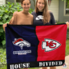 Denver Broncos vs Kansas City Chiefs House Divided Flag, NFL House Divided Flag