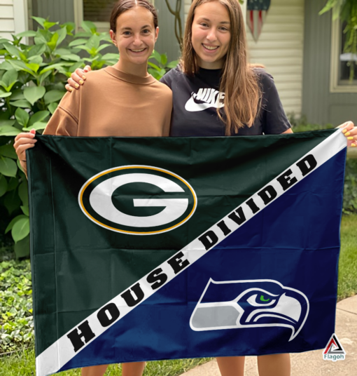 Packers vs Seahawks House Divided Flag, NFL House Divided Flag