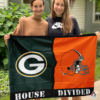 Green Bay Packers vs Cleveland Browns House Divided Flag, NFL House Divided Flag